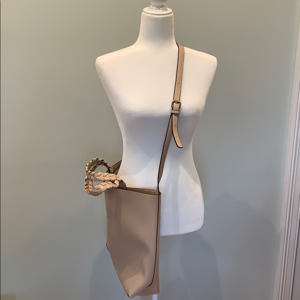 Jules Kae blush tote braided handles or long strap